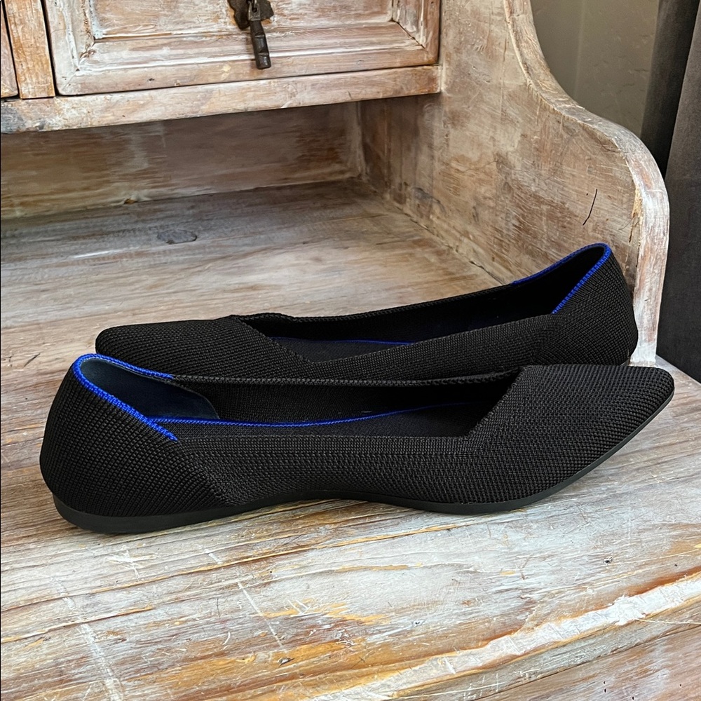 Rothy's The Point Black flats size 10 Pointy Toe Casual Neutral Business Casual - Picture 3 of 9